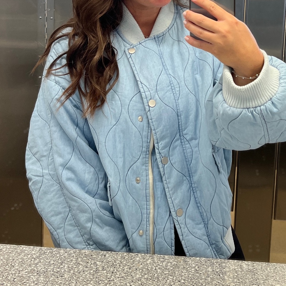 Leona Denim Bomber Light Blue